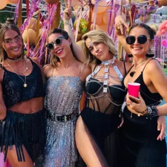 😻Halter Color Body Harness Chain Holographic Belt - Picture 11 of 11